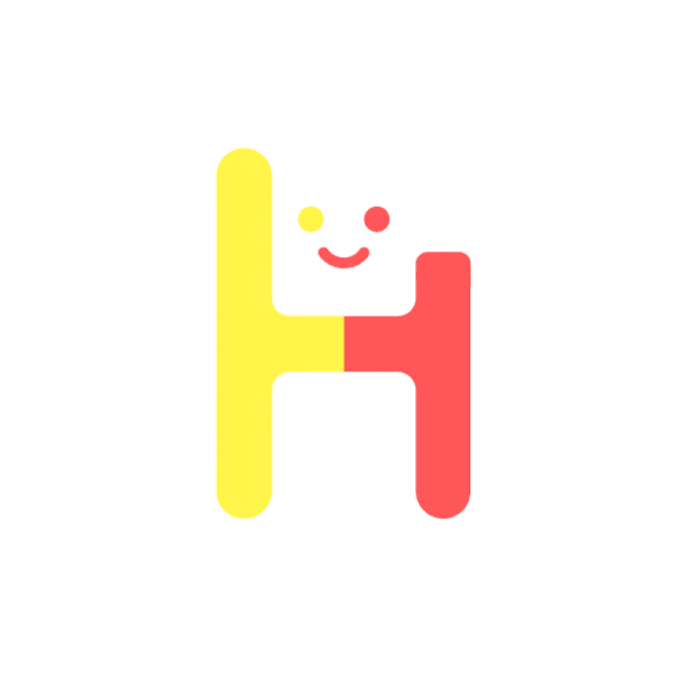 The Humanoice mascot — a smiling humanoid hidden in the letter H